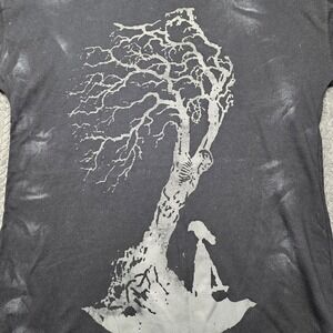 Praga Denim Factory Graphic Tee Men's XL Black Gothic Tree Eagle NWT Distressed